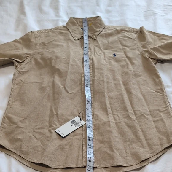 Polo by Ralph Lauren Tan Casual Button Down Shirt with Embroidered Logo